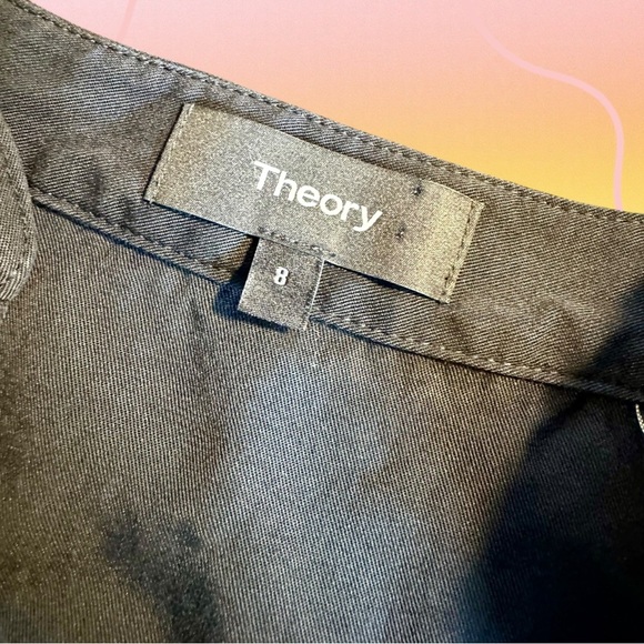 Theory ‘Jullitah’ Lightweight Tencel Lace-Up Detail Mini Dress in Black Size 8 - Picture 5 of 14